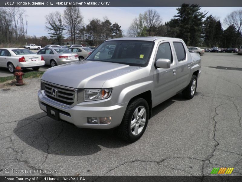 Alabaster Silver Metallic / Gray 2013 Honda Ridgeline RTL
