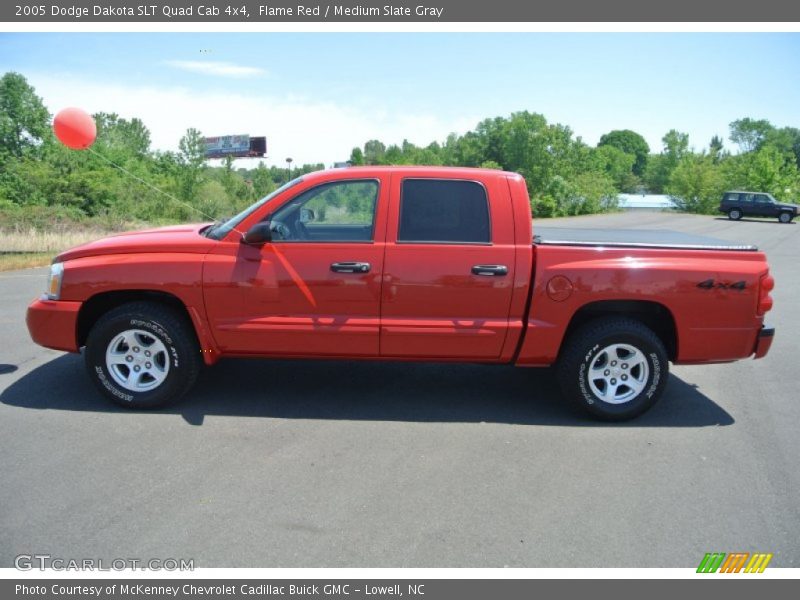 Flame Red / Medium Slate Gray 2005 Dodge Dakota SLT Quad Cab 4x4