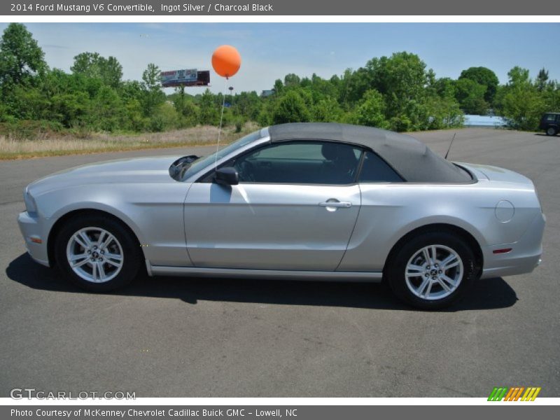 Ingot Silver / Charcoal Black 2014 Ford Mustang V6 Convertible