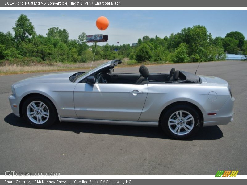 Ingot Silver / Charcoal Black 2014 Ford Mustang V6 Convertible