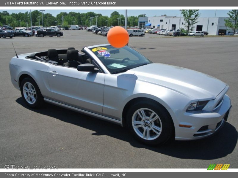 Ingot Silver / Charcoal Black 2014 Ford Mustang V6 Convertible