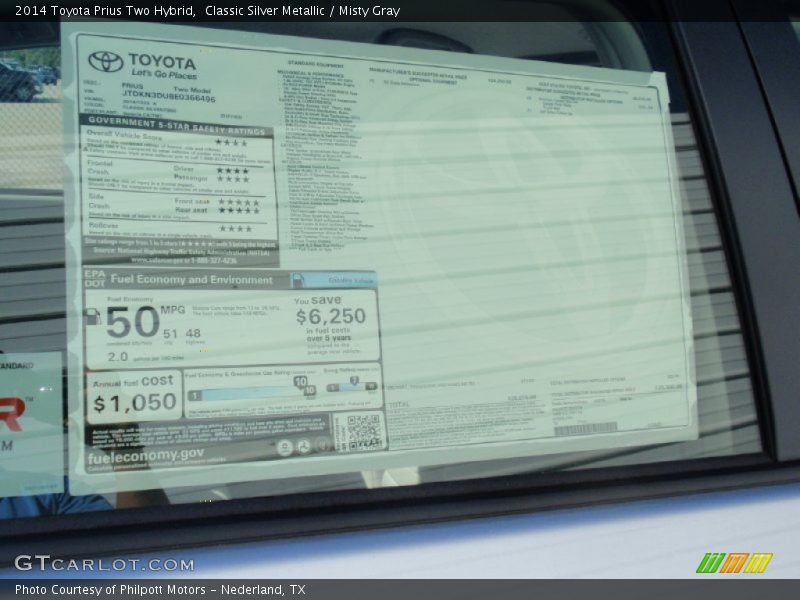 Classic Silver Metallic / Misty Gray 2014 Toyota Prius Two Hybrid