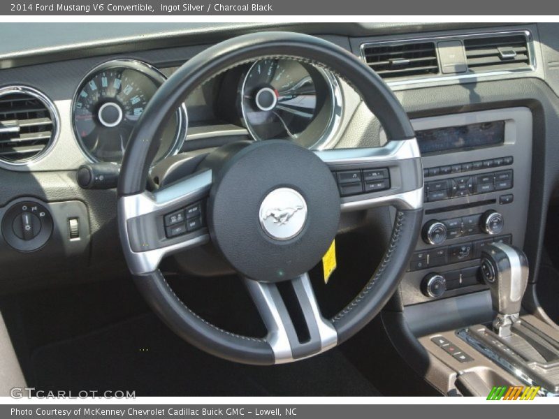 Ingot Silver / Charcoal Black 2014 Ford Mustang V6 Convertible