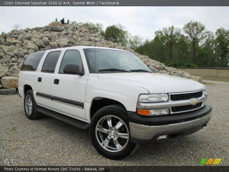 Summit White / Tan/Neutral 2003 Chevrolet Suburban 1500 LS 4x4