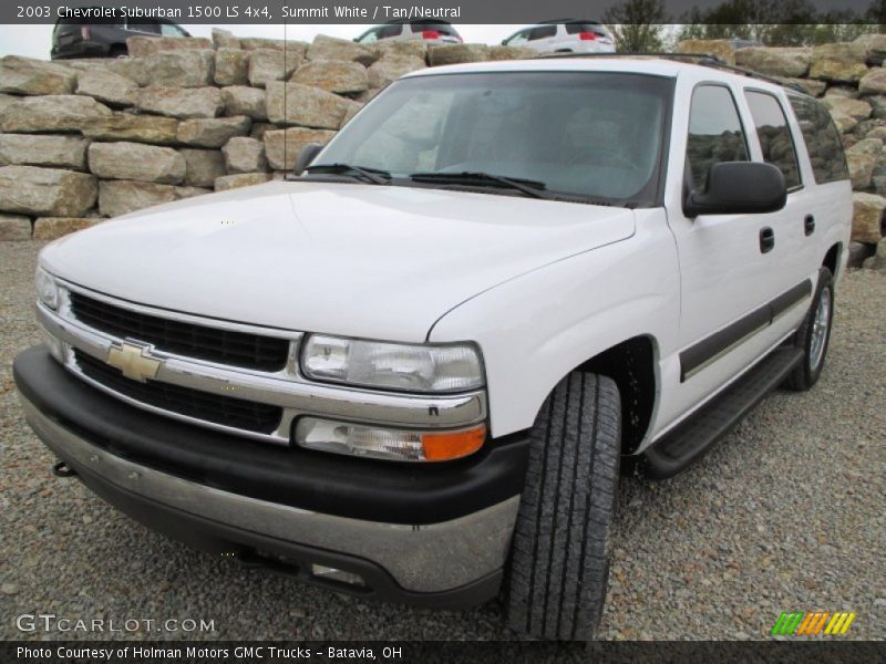 Summit White / Tan/Neutral 2003 Chevrolet Suburban 1500 LS 4x4