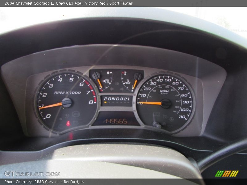 Victory Red / Sport Pewter 2004 Chevrolet Colorado LS Crew Cab 4x4