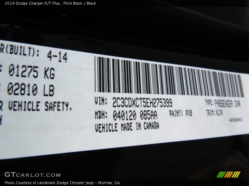 Pitch Black / Black 2014 Dodge Charger R/T Plus