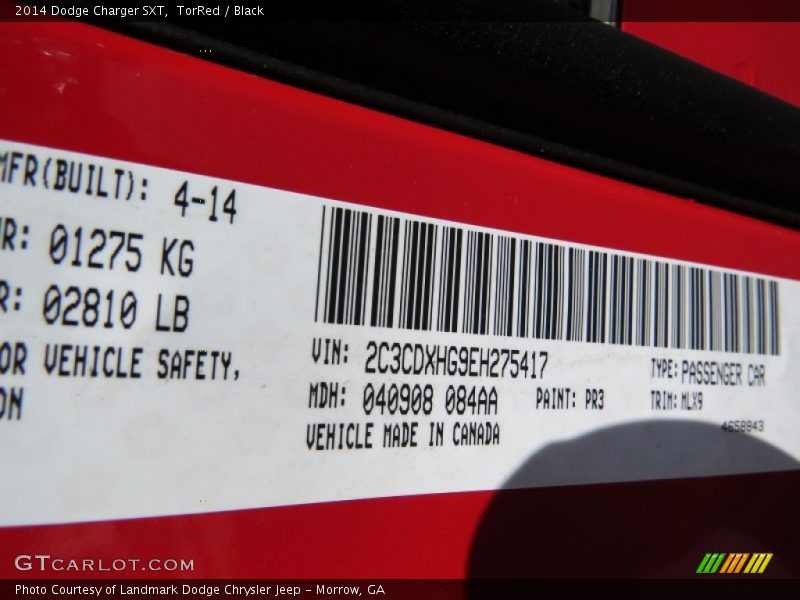 TorRed / Black 2014 Dodge Charger SXT