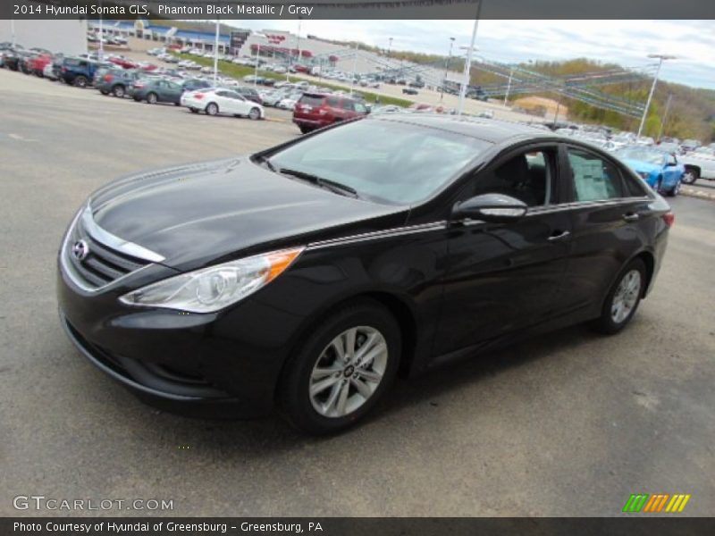 Phantom Black Metallic / Gray 2014 Hyundai Sonata GLS