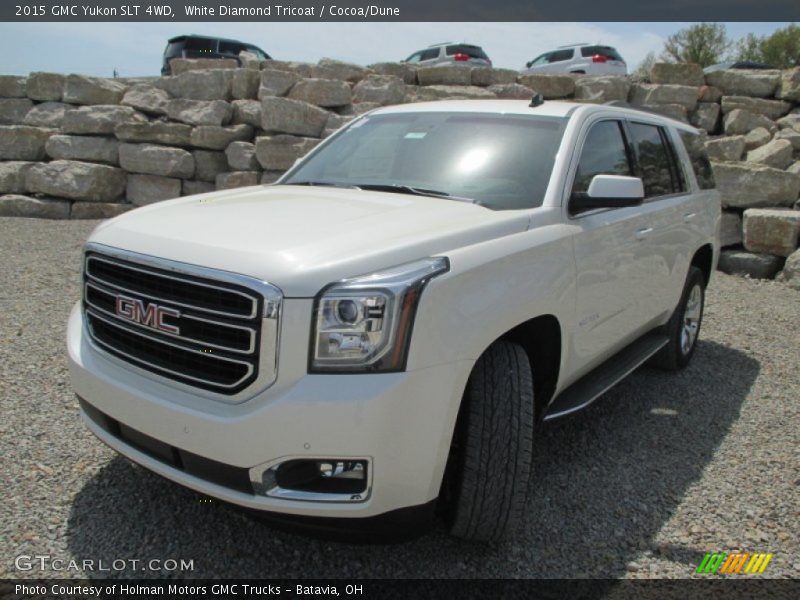 White Diamond Tricoat / Cocoa/Dune 2015 GMC Yukon SLT 4WD