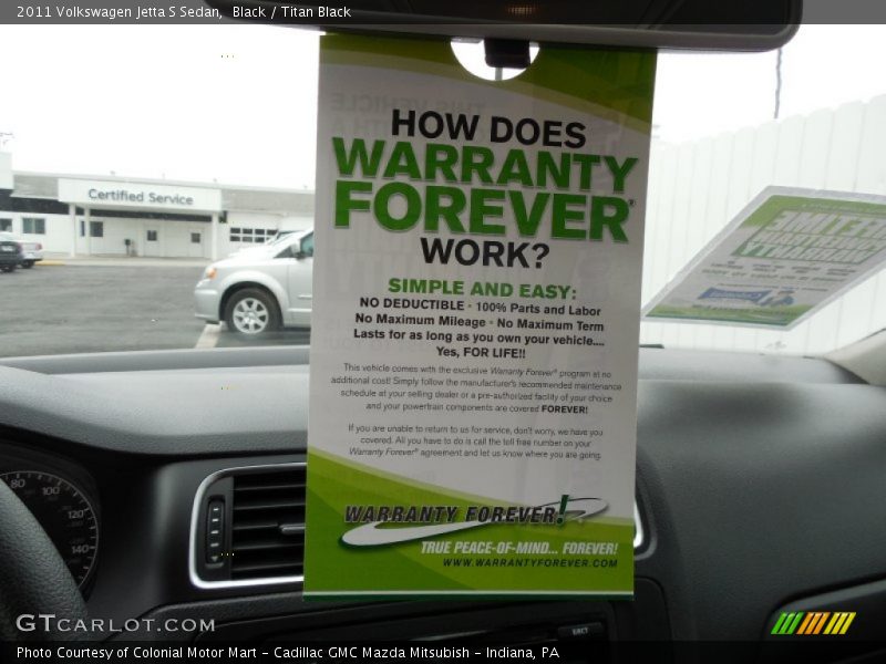 Black / Titan Black 2011 Volkswagen Jetta S Sedan