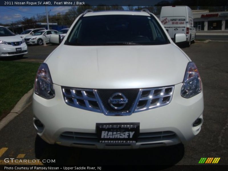 Pearl White / Black 2011 Nissan Rogue SV AWD