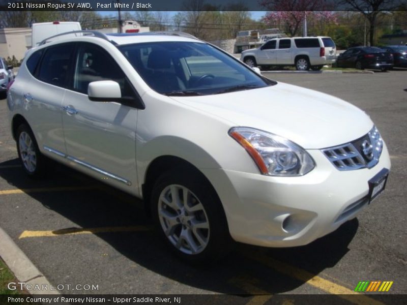 Pearl White / Black 2011 Nissan Rogue SV AWD