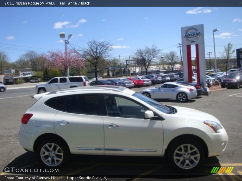 Pearl White / Black 2011 Nissan Rogue SV AWD