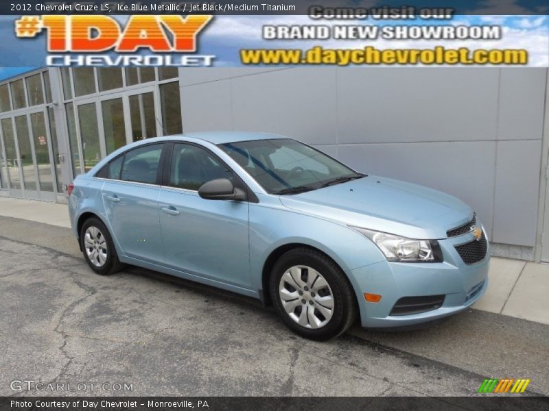 Ice Blue Metallic / Jet Black/Medium Titanium 2012 Chevrolet Cruze LS