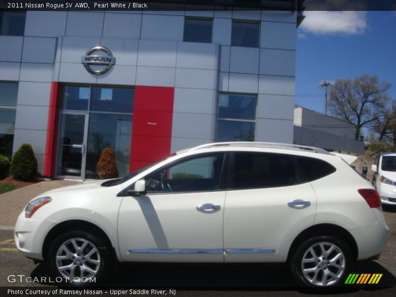 Pearl White / Black 2011 Nissan Rogue SV AWD