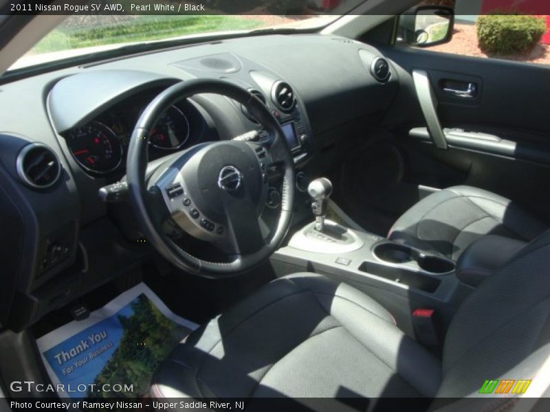 Pearl White / Black 2011 Nissan Rogue SV AWD