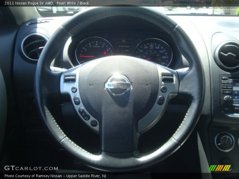 Pearl White / Black 2011 Nissan Rogue SV AWD