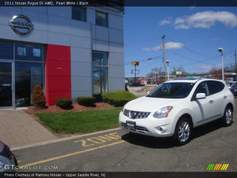 Pearl White / Black 2011 Nissan Rogue SV AWD