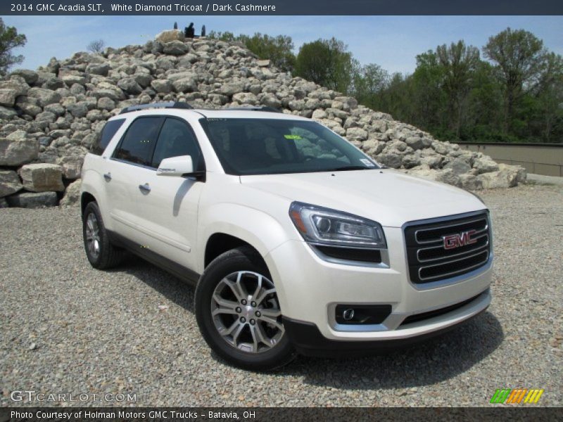 White Diamond Tricoat / Dark Cashmere 2014 GMC Acadia SLT