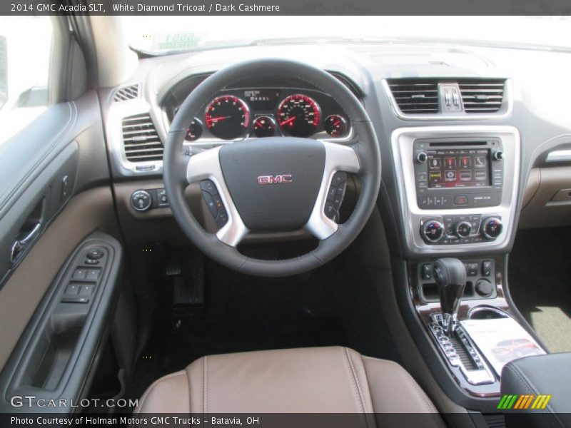 White Diamond Tricoat / Dark Cashmere 2014 GMC Acadia SLT