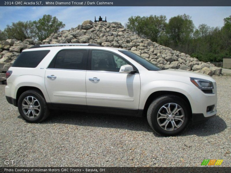 White Diamond Tricoat / Dark Cashmere 2014 GMC Acadia SLT