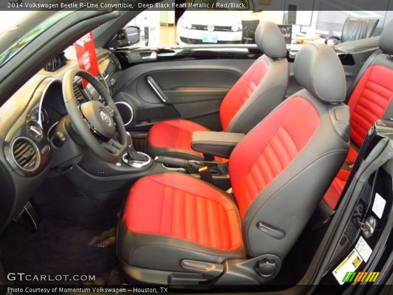 Deep Black Pearl Metallic / Red/Black 2014 Volkswagen Beetle R-Line Convertible