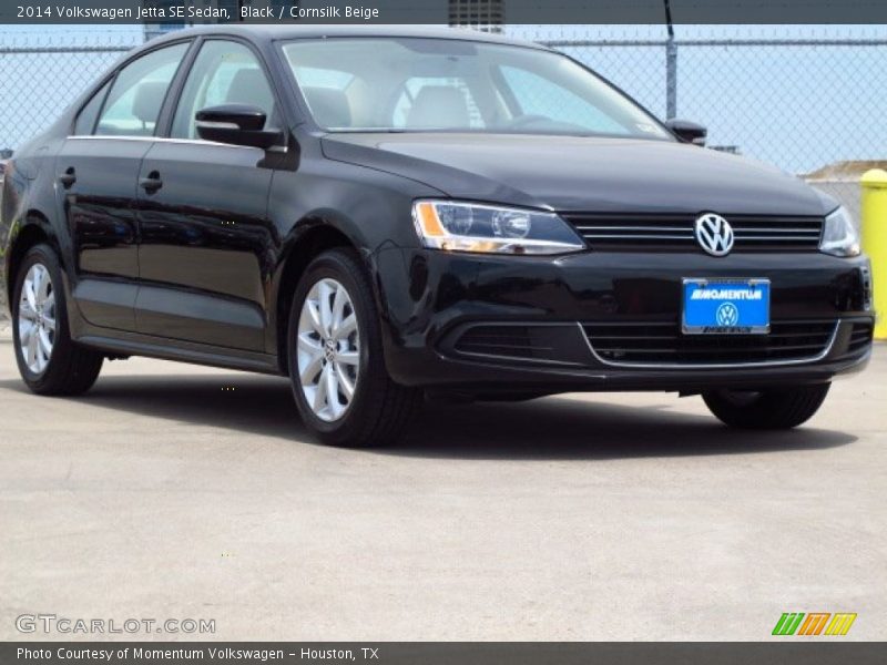 Black / Cornsilk Beige 2014 Volkswagen Jetta SE Sedan