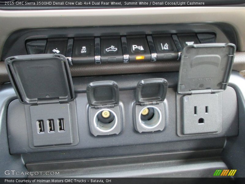 Summit White / Denali Cocoa/Light Cashmere 2015 GMC Sierra 3500HD Denali Crew Cab 4x4 Dual Rear Wheel