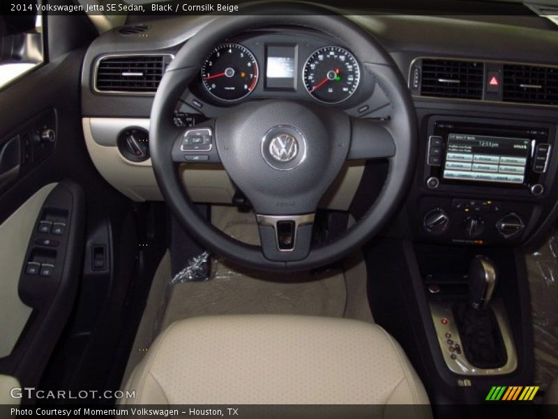 Black / Cornsilk Beige 2014 Volkswagen Jetta SE Sedan