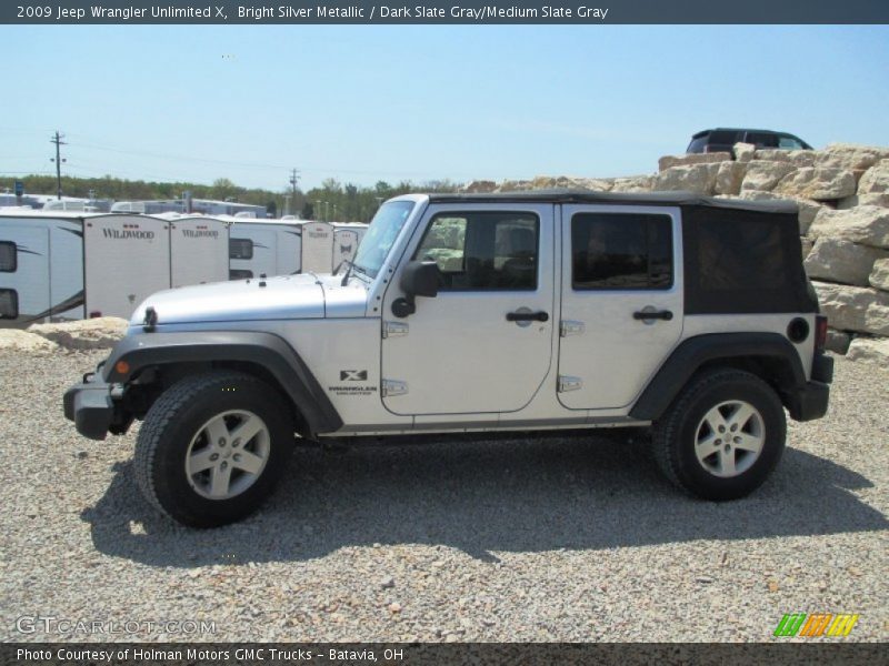 Bright Silver Metallic / Dark Slate Gray/Medium Slate Gray 2009 Jeep Wrangler Unlimited X