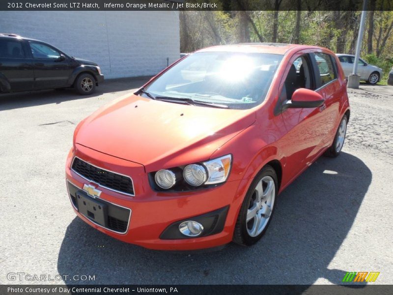 Inferno Orange Metallic / Jet Black/Brick 2012 Chevrolet Sonic LTZ Hatch