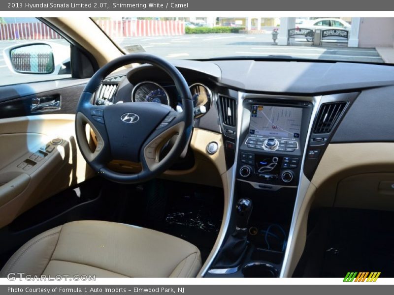 Shimmering White / Camel 2013 Hyundai Sonata Limited 2.0T