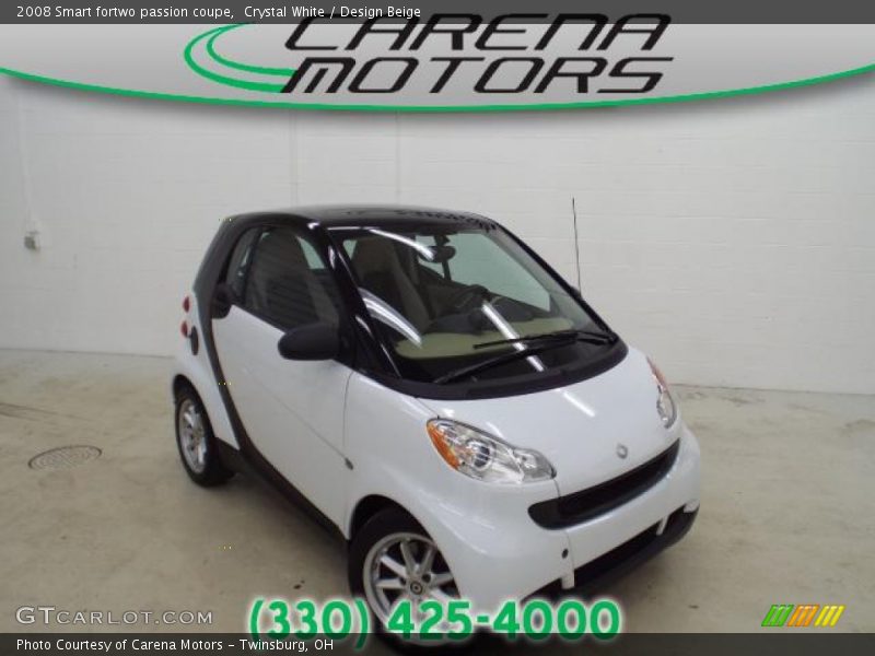Crystal White / Design Beige 2008 Smart fortwo passion coupe