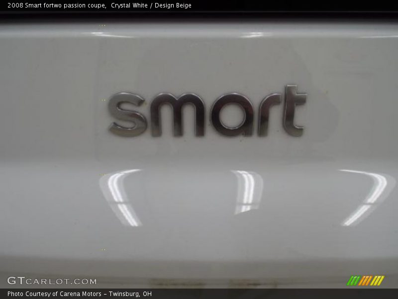 Crystal White / Design Beige 2008 Smart fortwo passion coupe