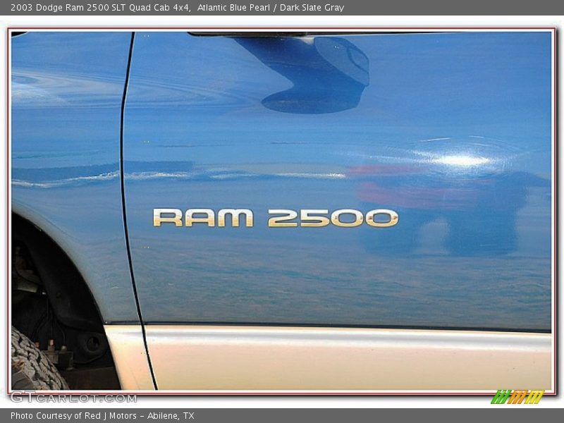 Atlantic Blue Pearl / Dark Slate Gray 2003 Dodge Ram 2500 SLT Quad Cab 4x4