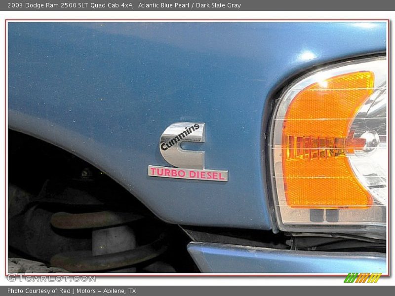 Atlantic Blue Pearl / Dark Slate Gray 2003 Dodge Ram 2500 SLT Quad Cab 4x4