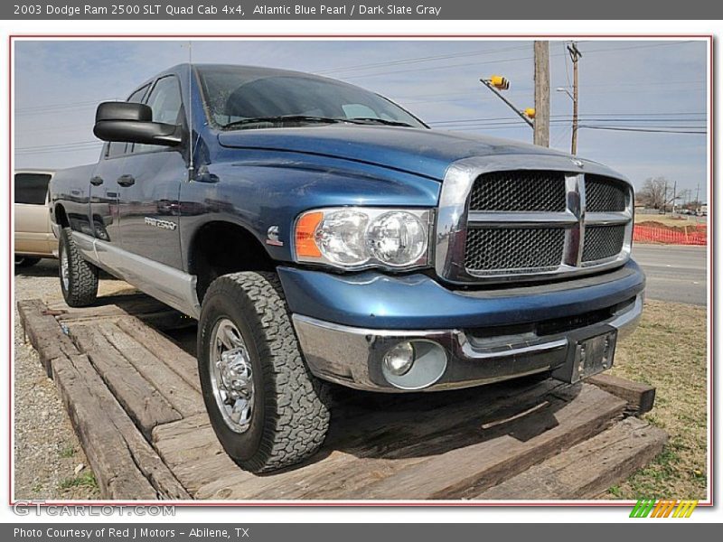 Atlantic Blue Pearl / Dark Slate Gray 2003 Dodge Ram 2500 SLT Quad Cab 4x4