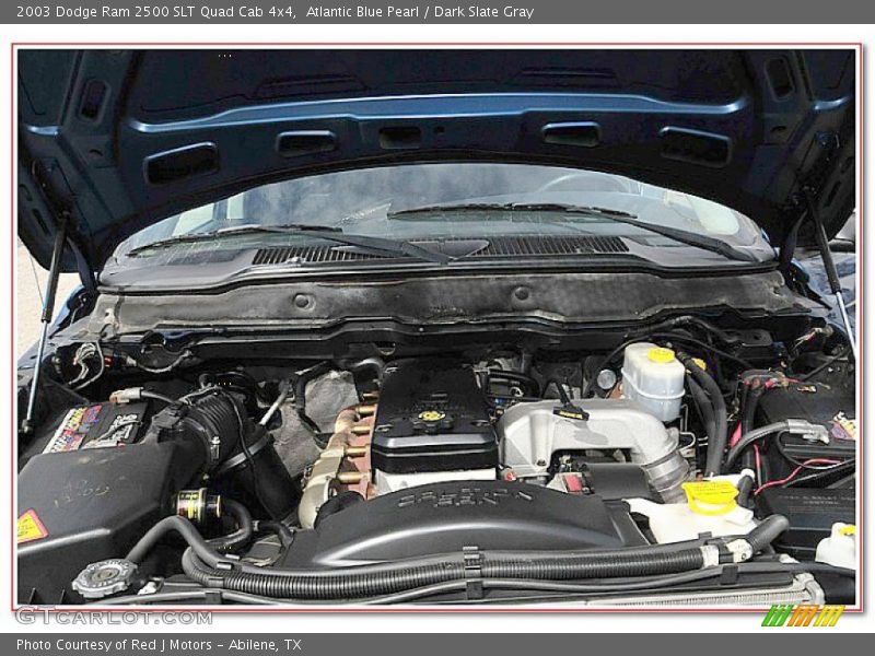 Atlantic Blue Pearl / Dark Slate Gray 2003 Dodge Ram 2500 SLT Quad Cab 4x4