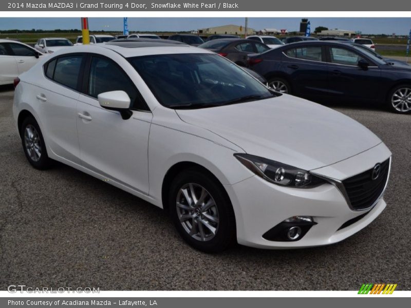 Snowflake White Pearl / Black 2014 Mazda MAZDA3 i Grand Touring 4 Door