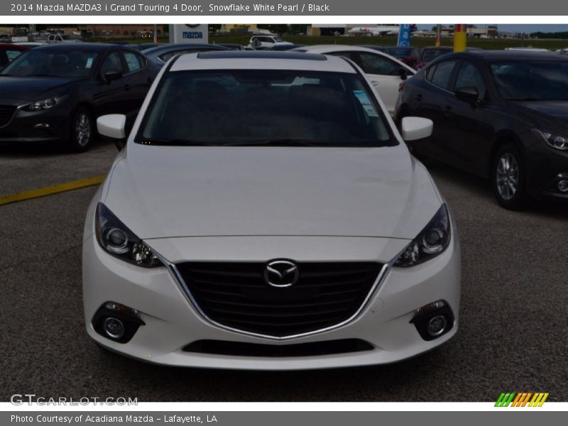Snowflake White Pearl / Black 2014 Mazda MAZDA3 i Grand Touring 4 Door
