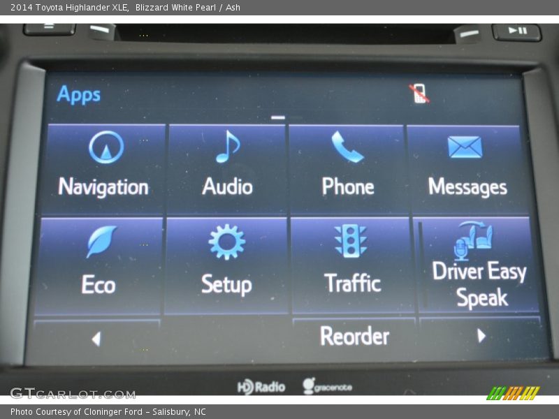 Controls of 2014 Highlander XLE