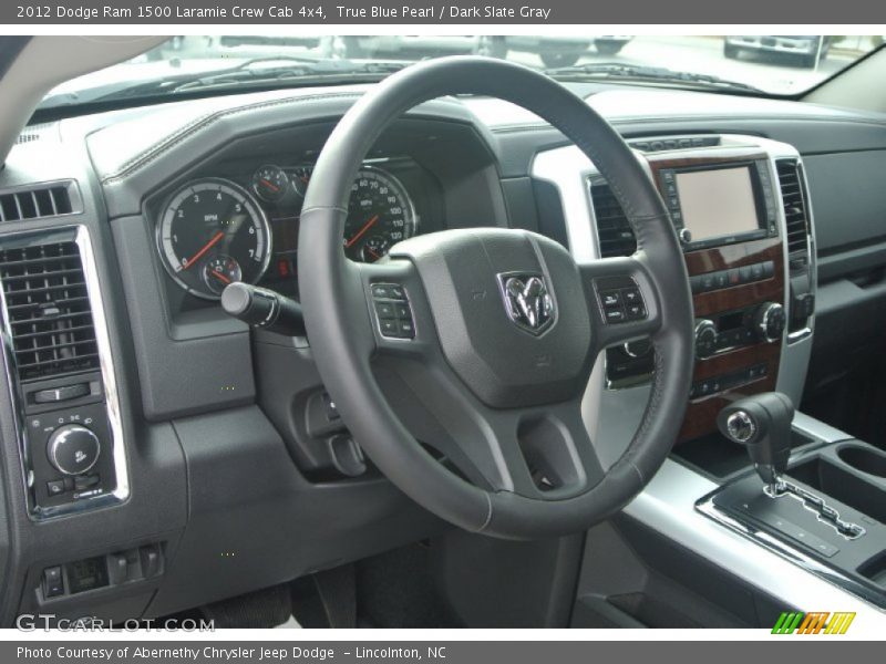 True Blue Pearl / Dark Slate Gray 2012 Dodge Ram 1500 Laramie Crew Cab 4x4