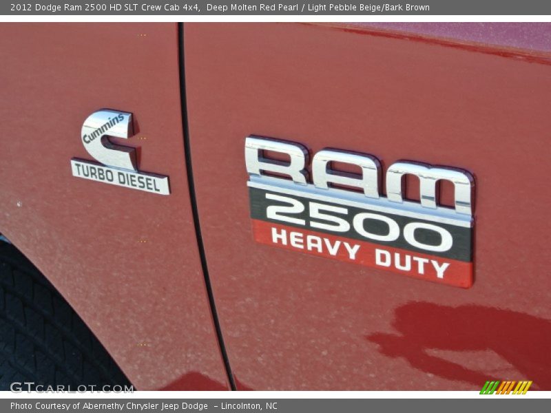 Deep Molten Red Pearl / Light Pebble Beige/Bark Brown 2012 Dodge Ram 2500 HD SLT Crew Cab 4x4