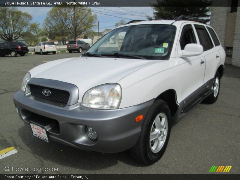 Nordic White / Gray 2004 Hyundai Santa Fe GLS 4WD