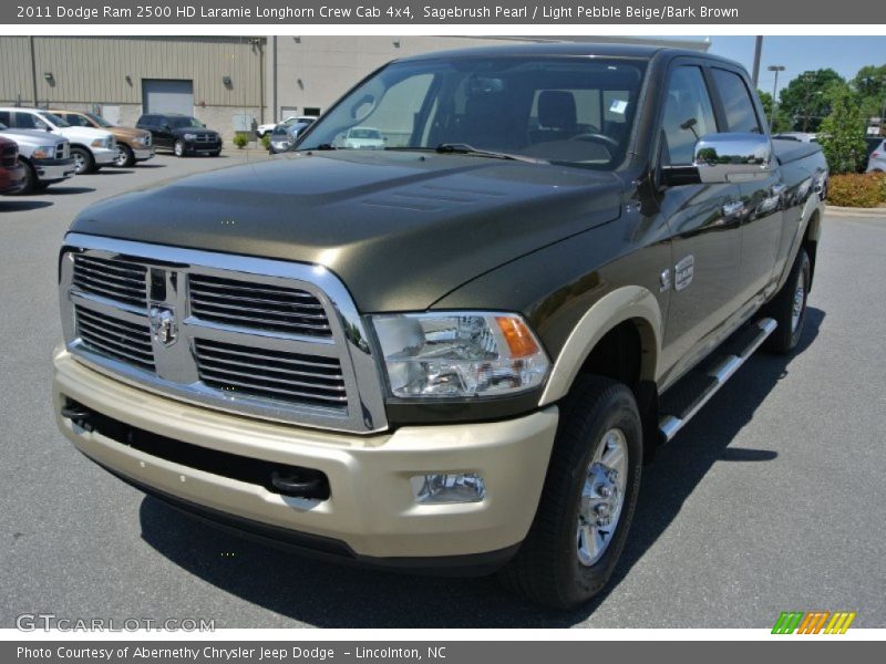 Sagebrush Pearl / Light Pebble Beige/Bark Brown 2011 Dodge Ram 2500 HD Laramie Longhorn Crew Cab 4x4