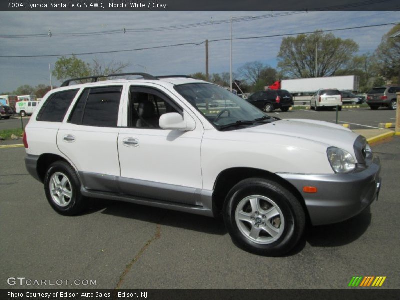 Nordic White / Gray 2004 Hyundai Santa Fe GLS 4WD
