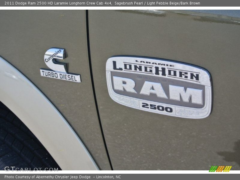 Sagebrush Pearl / Light Pebble Beige/Bark Brown 2011 Dodge Ram 2500 HD Laramie Longhorn Crew Cab 4x4