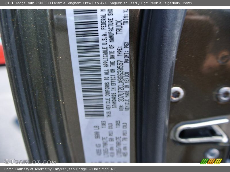 Sagebrush Pearl / Light Pebble Beige/Bark Brown 2011 Dodge Ram 2500 HD Laramie Longhorn Crew Cab 4x4