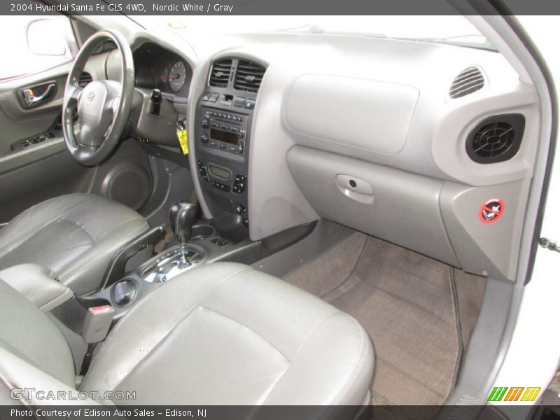 Nordic White / Gray 2004 Hyundai Santa Fe GLS 4WD